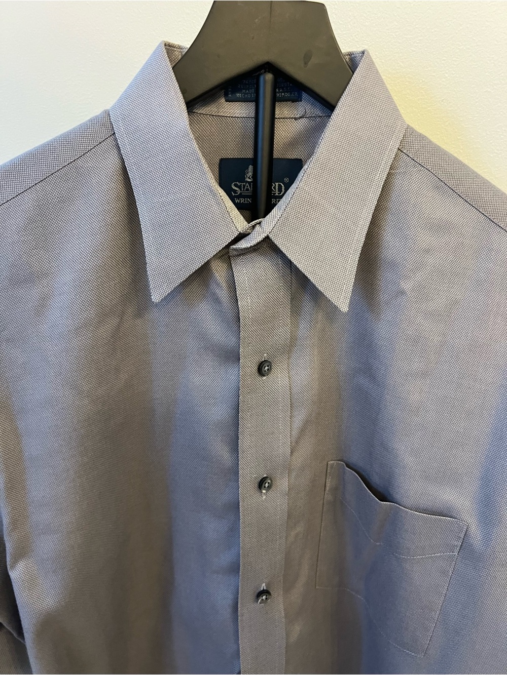 Stafford Slate Long-Sleeve Dress Shirt